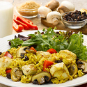 Curried Chicken with Raisins and Mushrooms